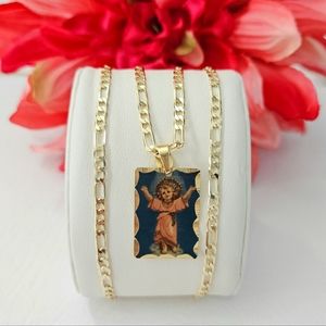 Divine Holy Child Picture Gold Plated Necklace